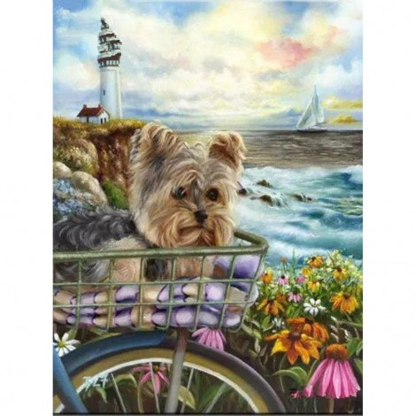 Yorkie on a trip (48 x 67) picture size