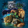 Wildlife At Night (50 x 50 actual picture size)
