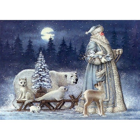 Blue Santa (50 x 70)