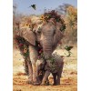 Elephants with flowers (50 x 70)