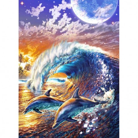 Dolphins Jumping 40 x 56 picture size