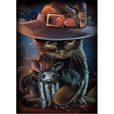 Cat With His Bat (50 x 70 actual picture size)