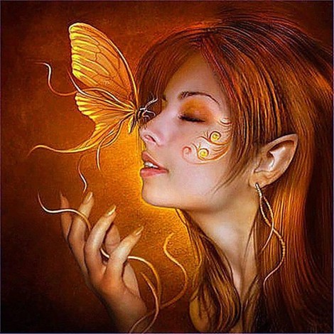 Butterfly Girl (50 x 50 actual picture size)