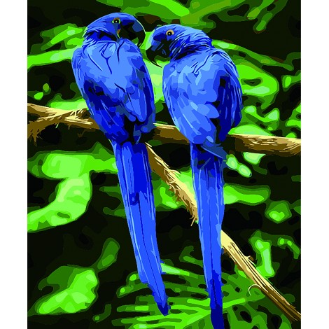 Blue Parrots (50 x 60 actual picture size)