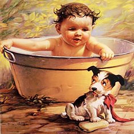 Bathtime (50 x 50 actual picture size)